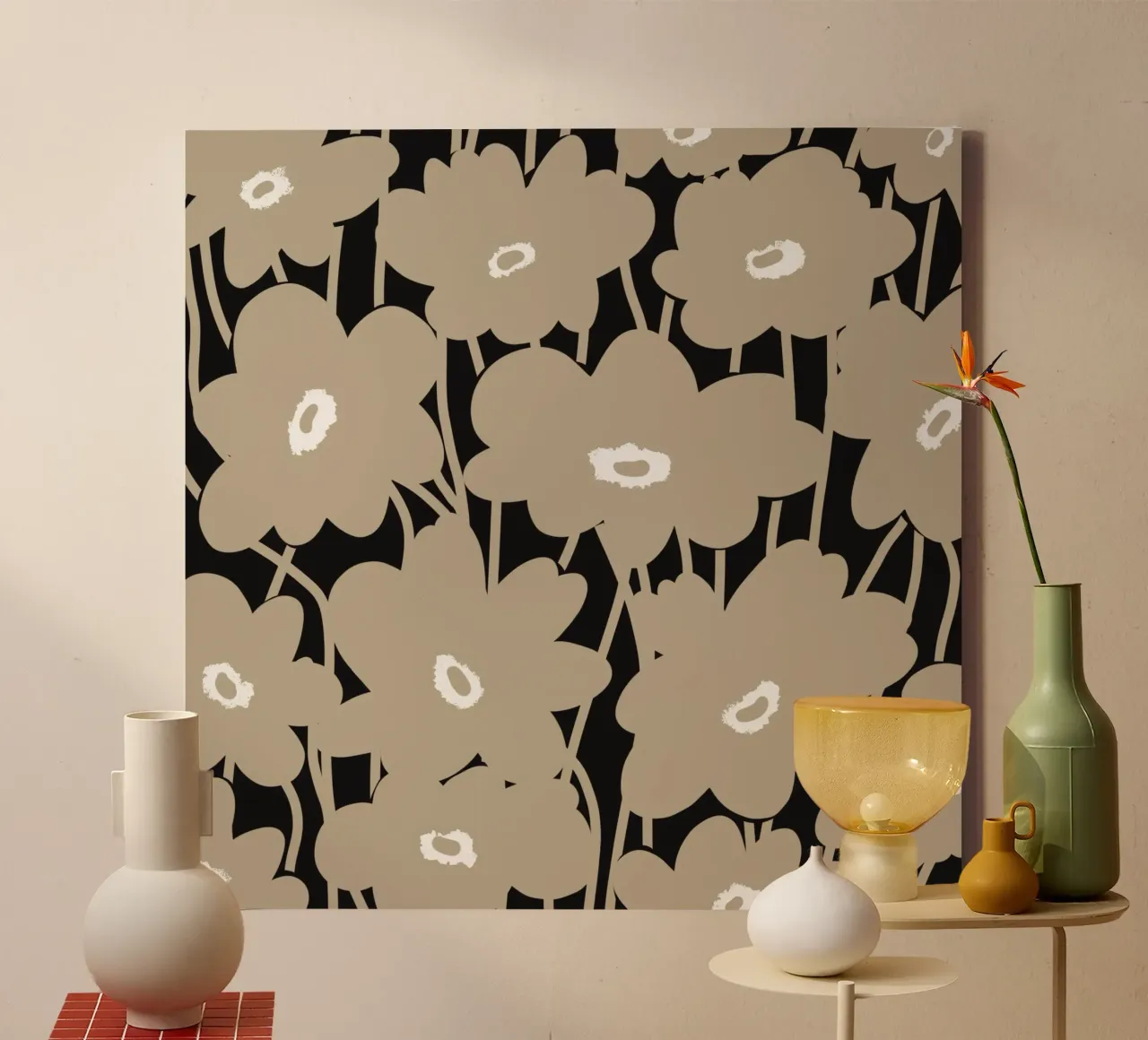 Botanical pattern 10 canvas with Floater frame by Little Dean