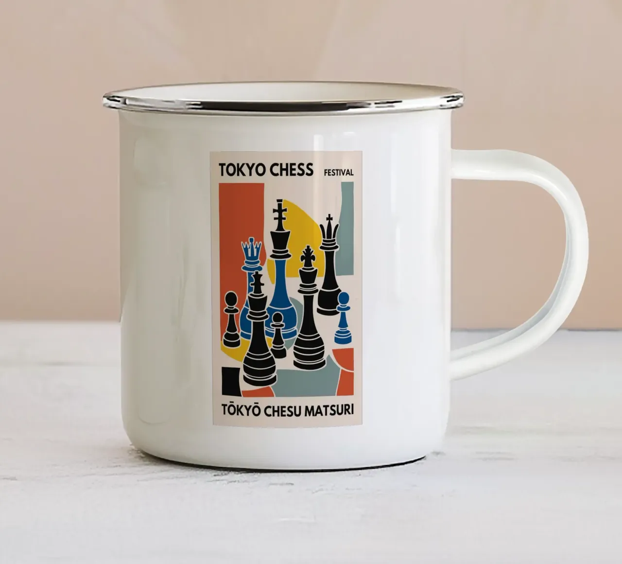 Tokyo Chess Fest tazza in smalto da cosmos studio