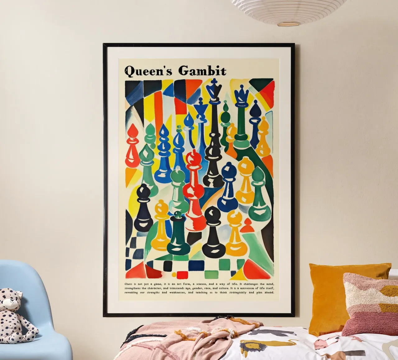 Gioco d'azzardo della regina poster con telaio in plastica da cosmos studio