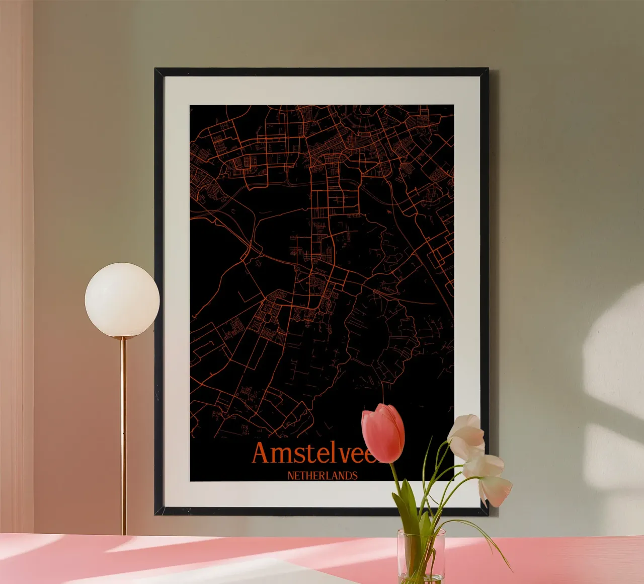 Amstelveen poster con telaio in legno da MiMap