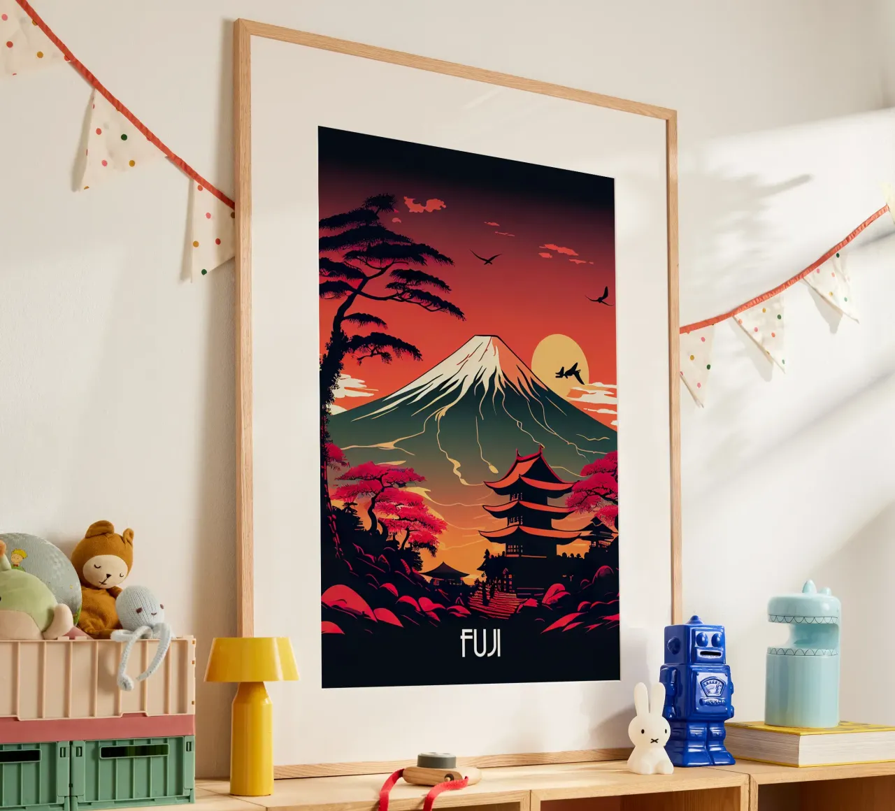 Travel to Fuji poster con telaio in alluminio da lawrencearmstron