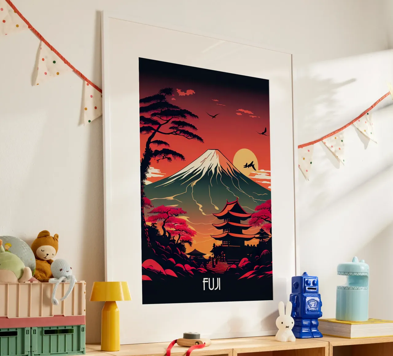 Travel to Fuji poster con telaio in alluminio da lawrencearmstron
