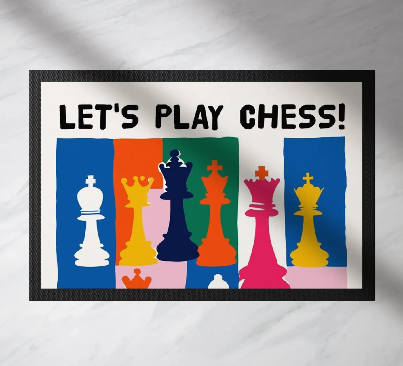 Lets Play Chess doormat by cosmos studio
