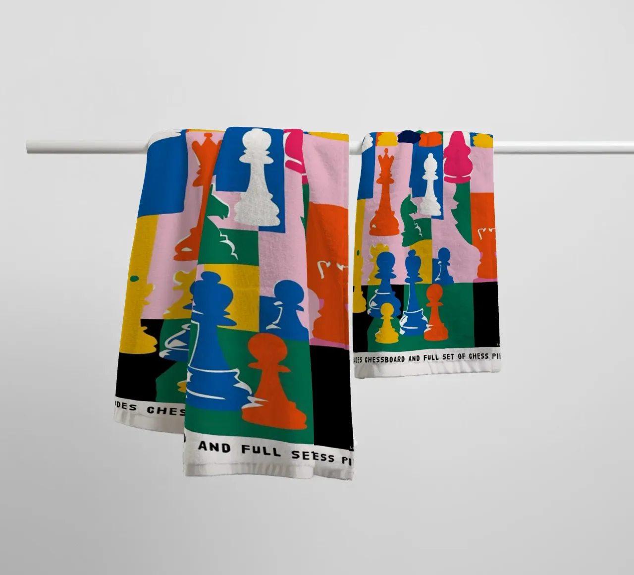 Lets Play Chess towel by cosmos studio