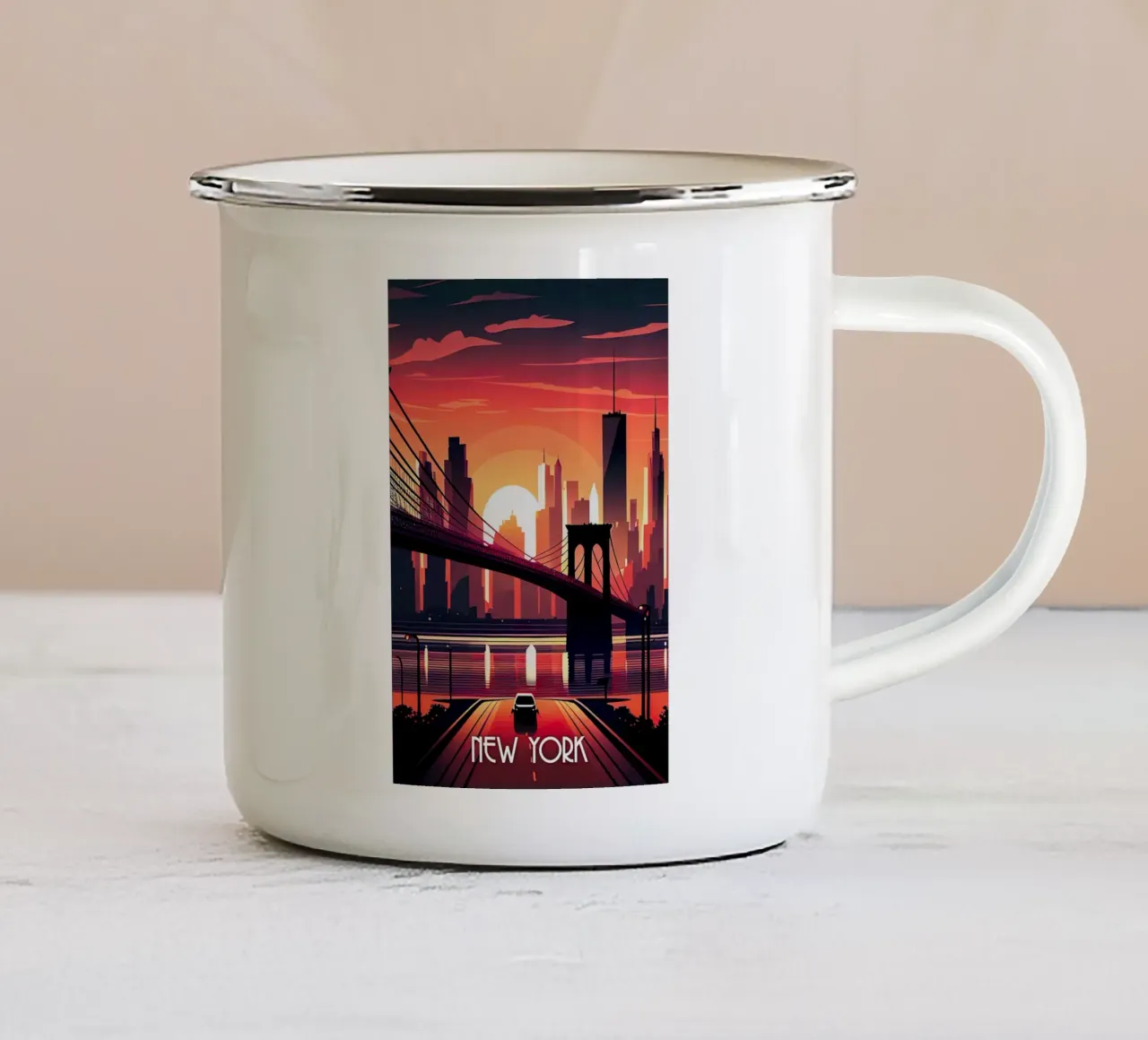 Travel to New York tazza in smalto da lawrencearmstron