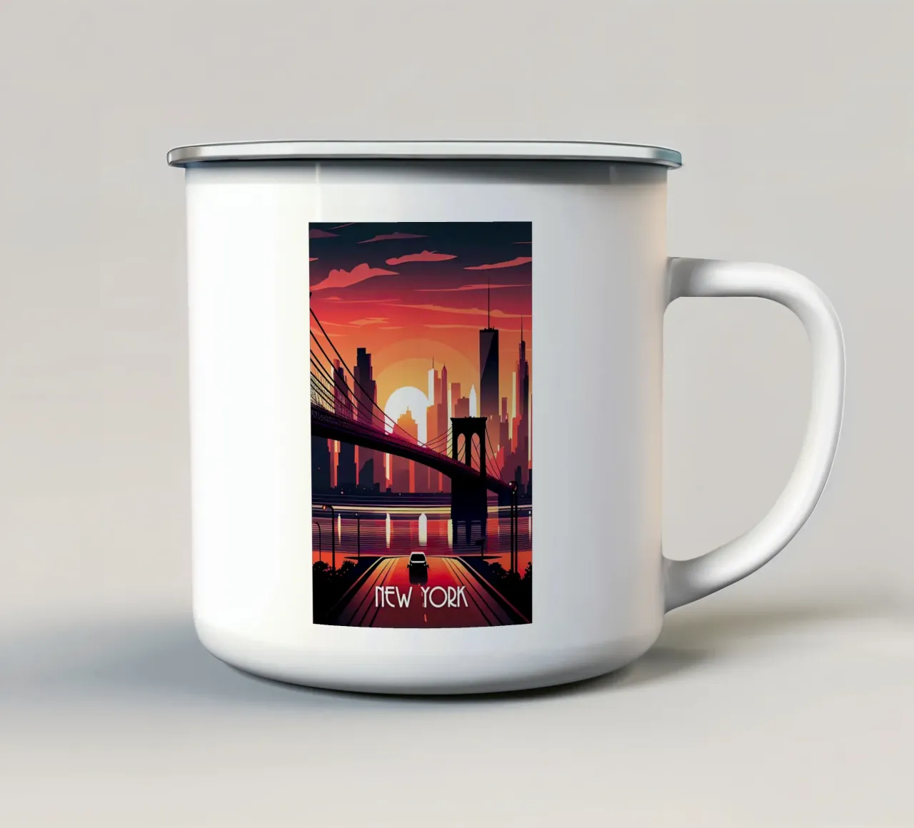 Travel to New York tazza in smalto da lawrencearmstron