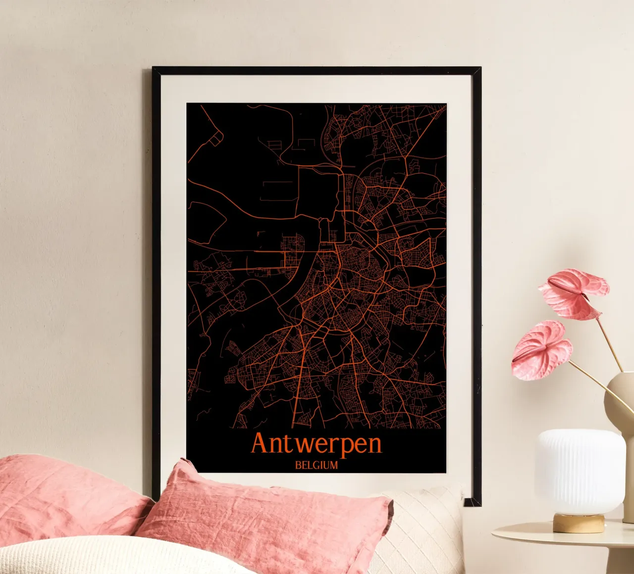 Antwerpen poster con telaio in alluminio da MiMap