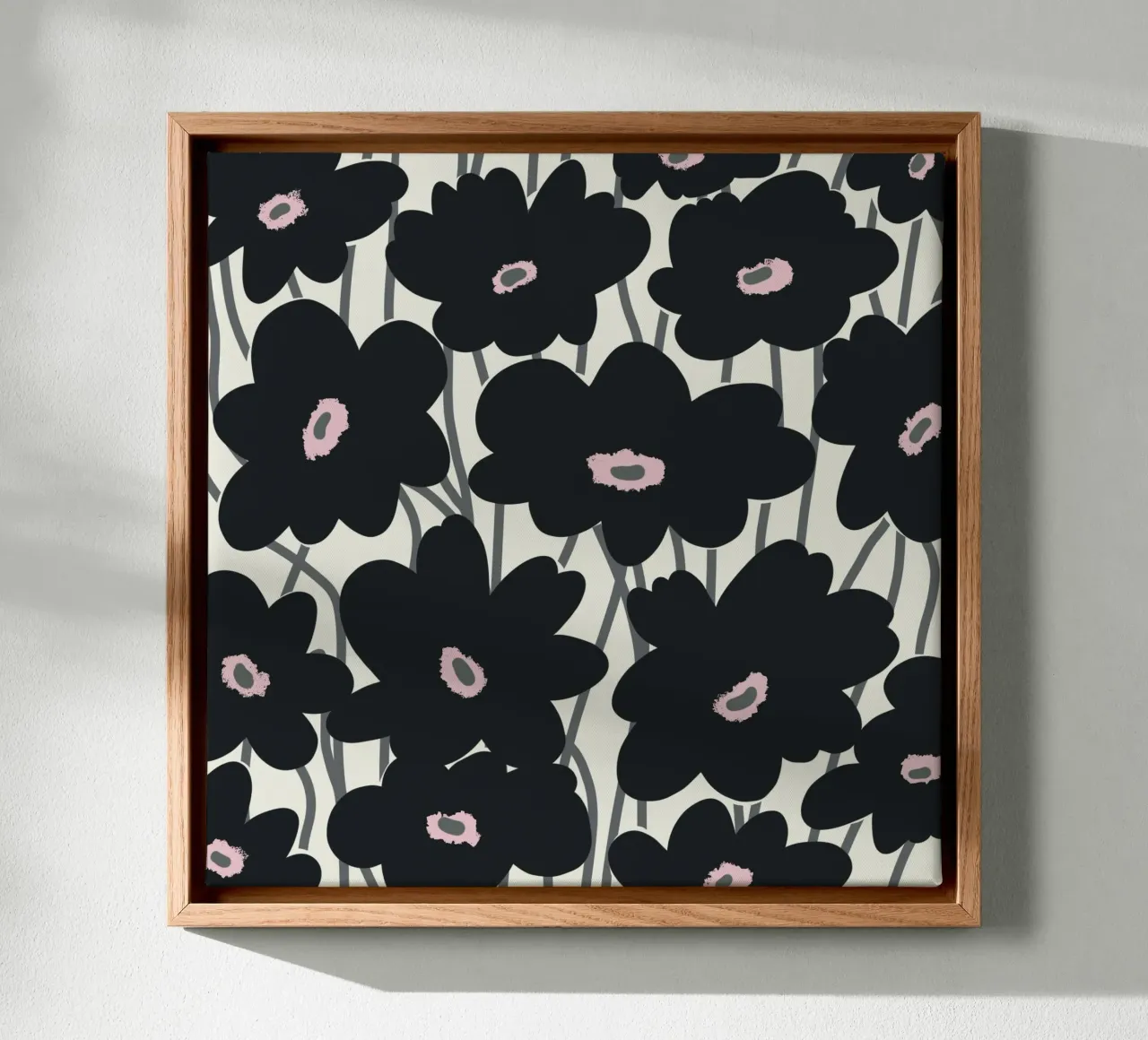 Botanical pattern 11 canvas with Floater frame by Little Dean