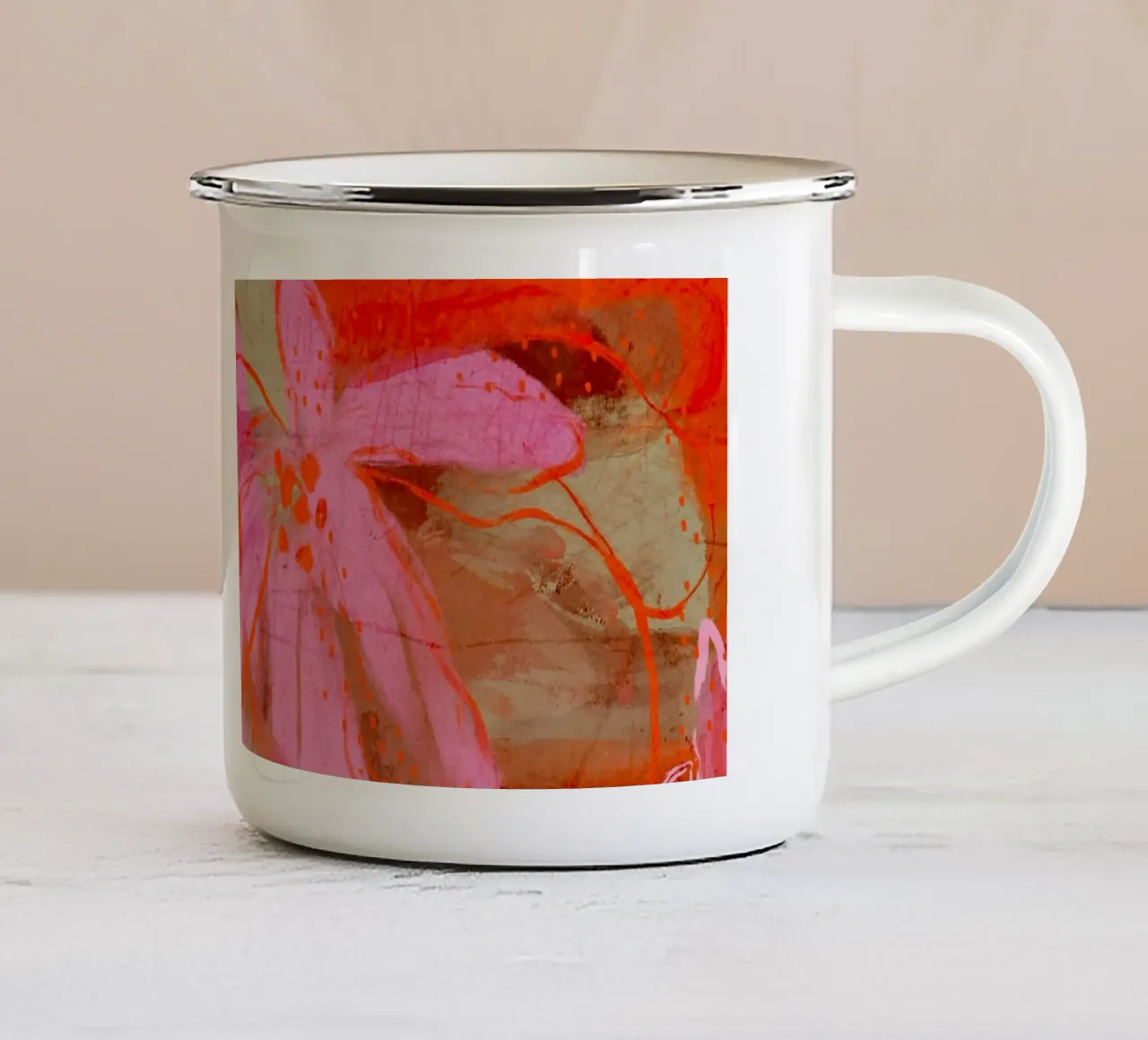 Coral Flower Rythm tazza in smalto da treechild