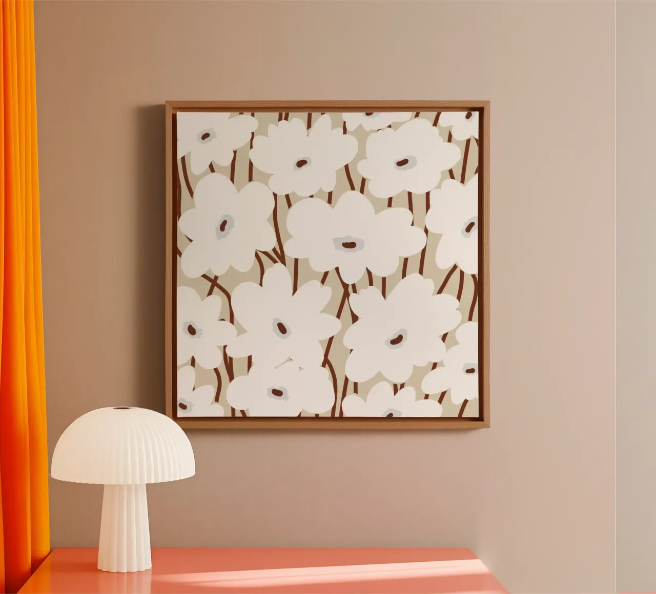 Botanical pattern 12 canvas with Floater frame by Little Dean
