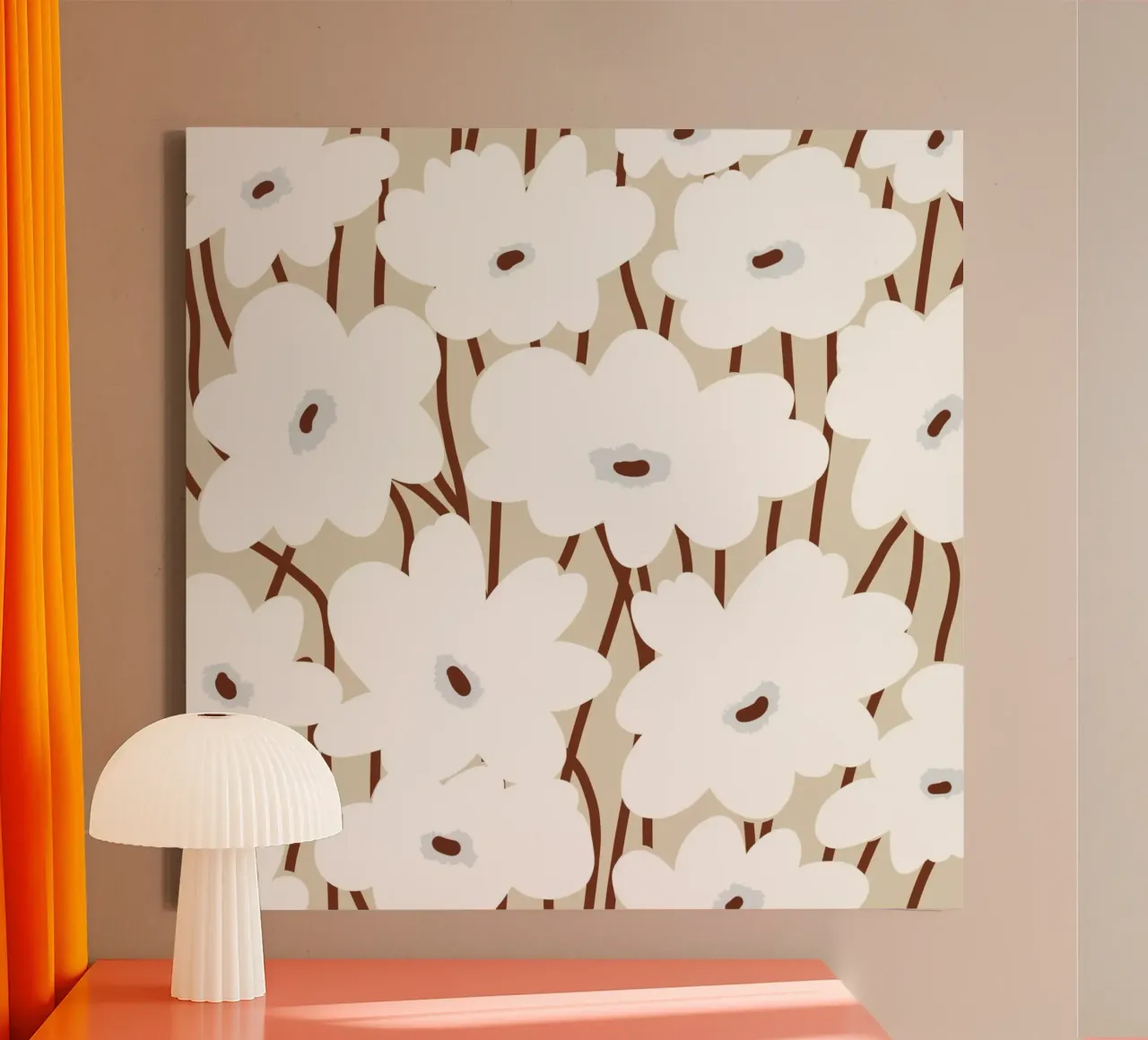 Botanical pattern 12 canvas with Floater frame by Little Dean