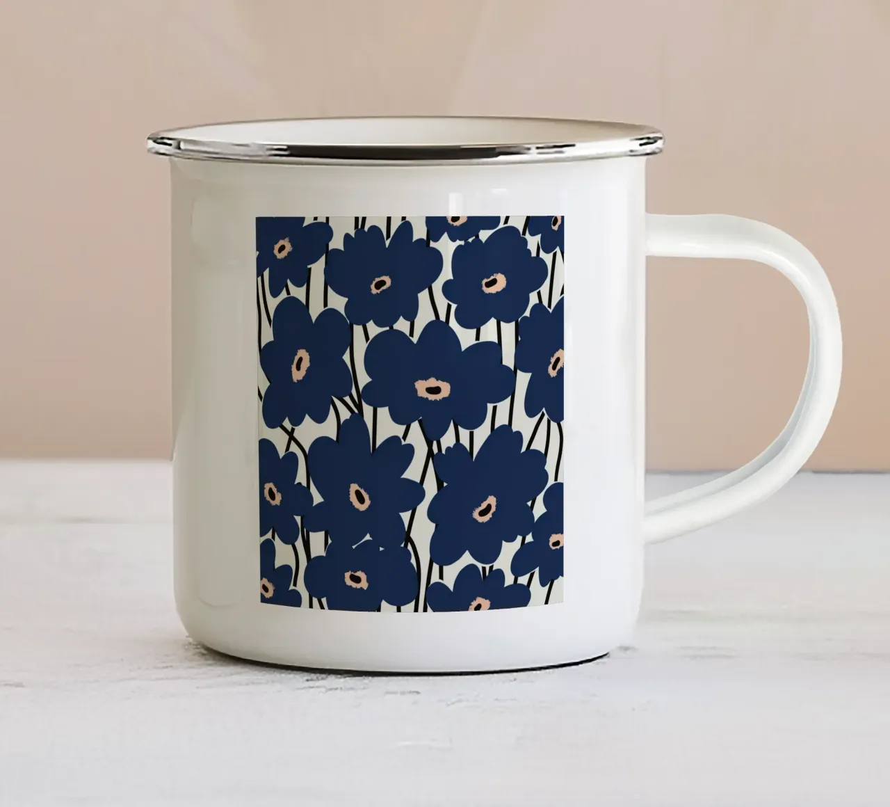 Motivo botanico 14 tazza in smalto da Little Dean