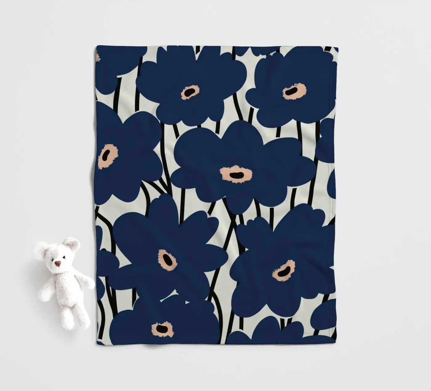 Botanical pattern 14 fleece blanket by Little Dean