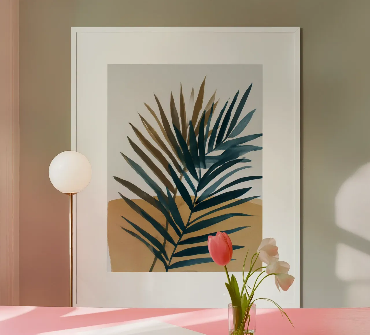 Studio sulla palma del deserto 1 poster con telaio in alluminio da Seed & Signal