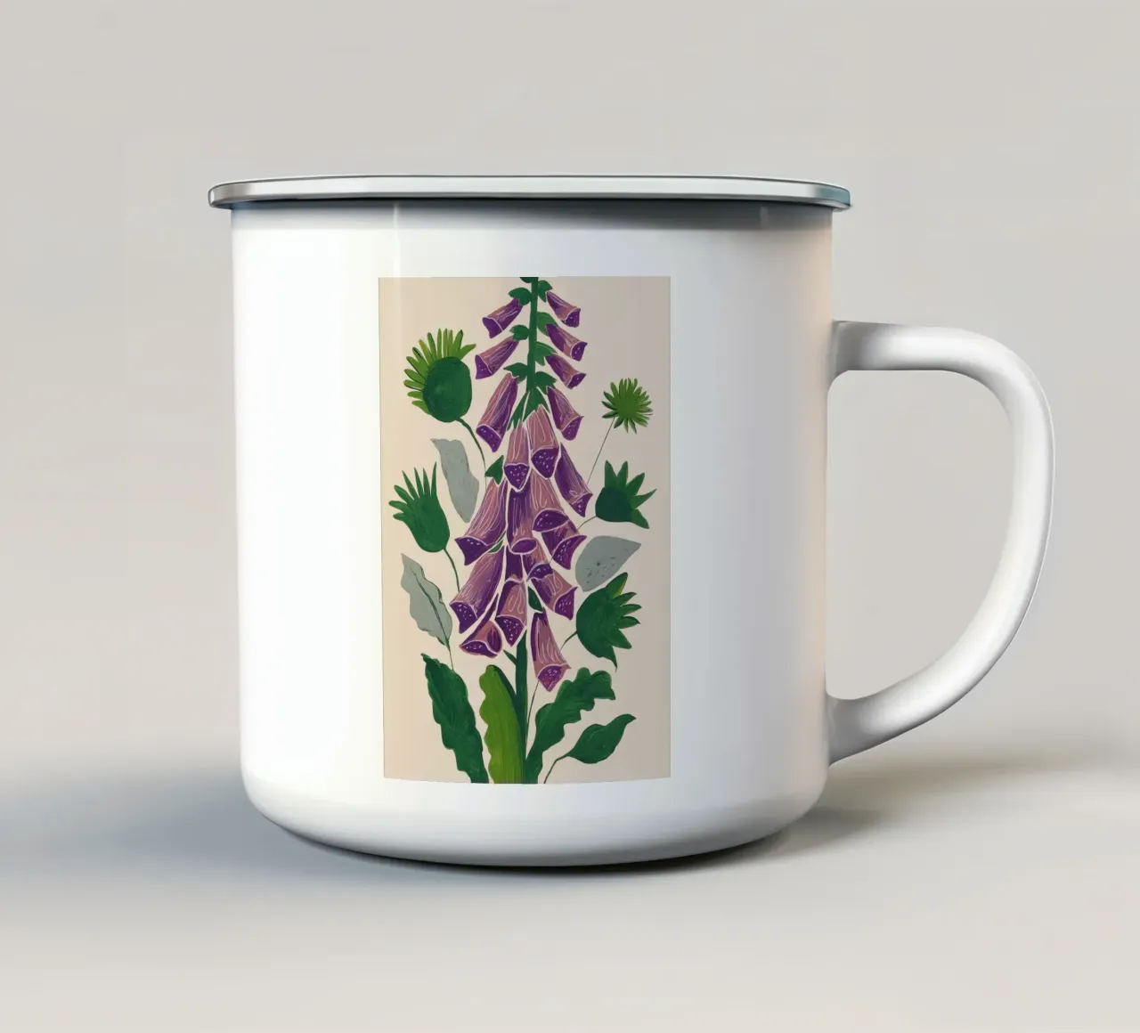 Contemporary Botanical Garden Foxglove in Bloom tazza in smalto da Flow Line