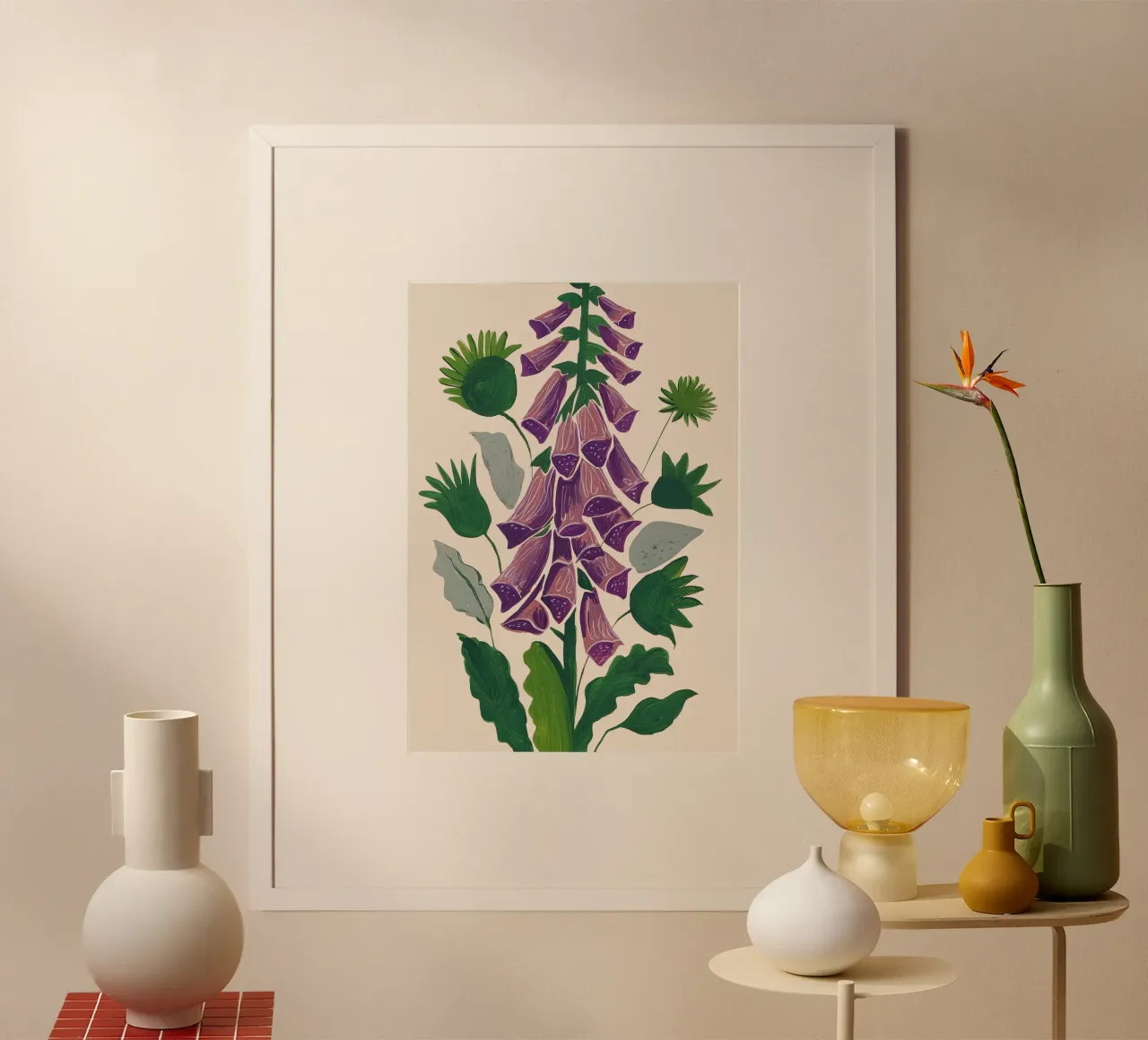 Contemporary Botanical Garden Foxglove in Bloom poster da Flow Line