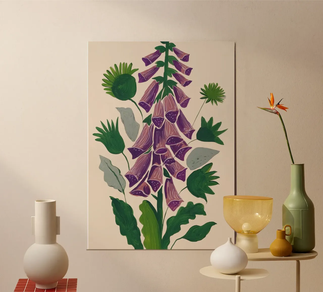 Contemporary Botanical Garden Foxglove in Bloom poster da Flow Line