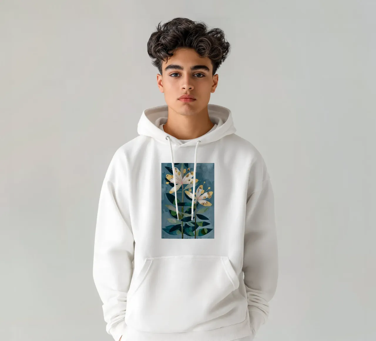 Modern Botanical Duo felpa con cappuccio da Flow Line