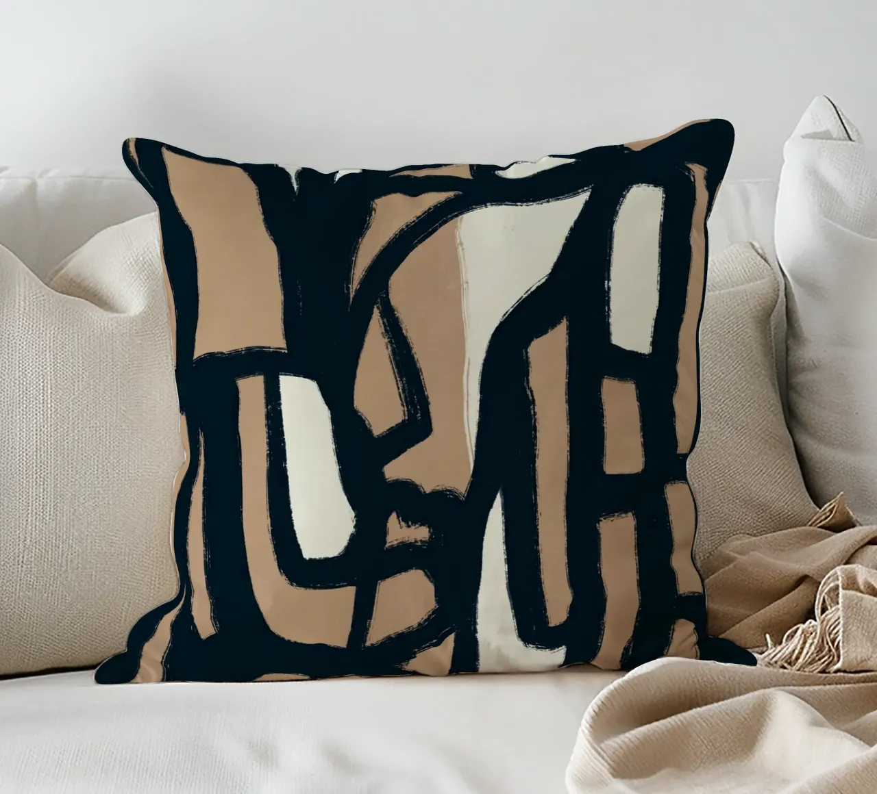 Linea astratta in grassetto cuscino da Little Dean