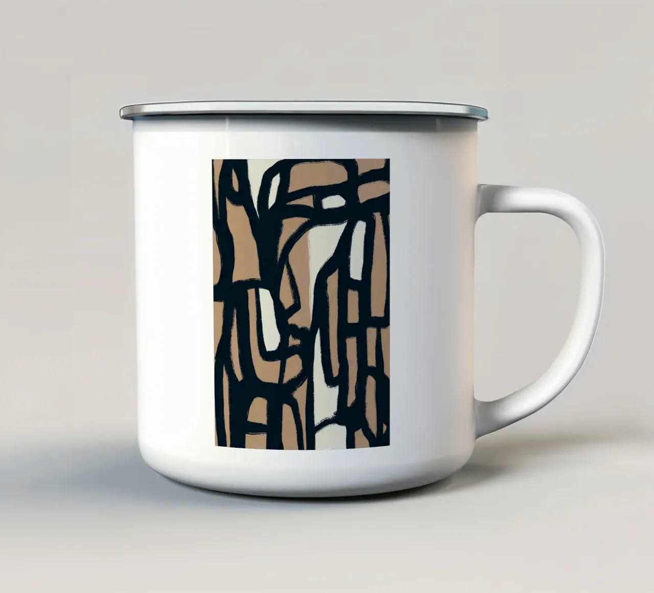 Linea astratta in grassetto tazza in smalto da Little Dean