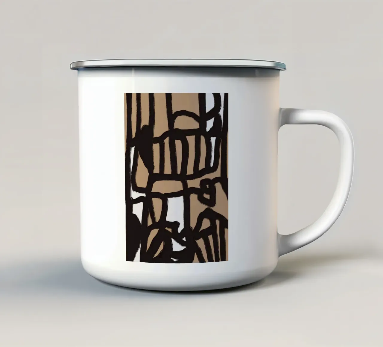 Linea astratta in grassetto 02 tazza in smalto da Little Dean
