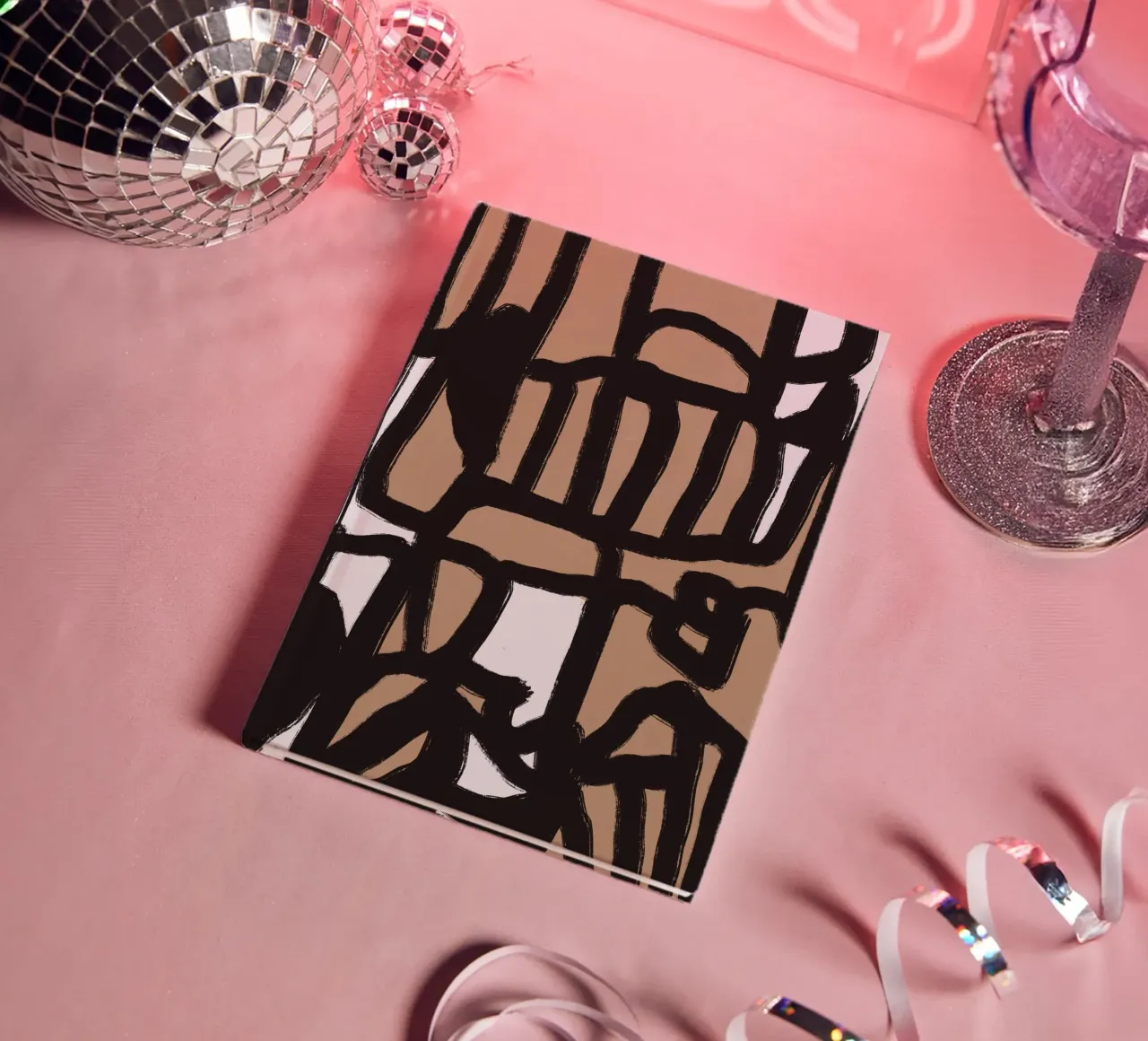 Bold line abstract 02 notebook by Little Dean