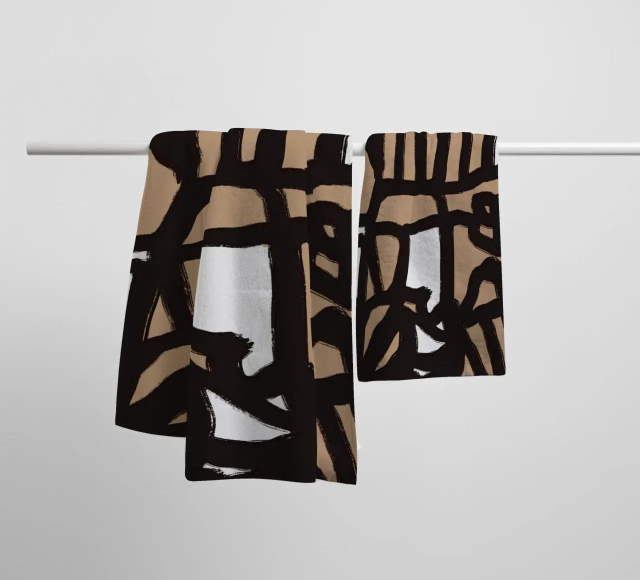 Bold line abstract 02 towel by Little Dean