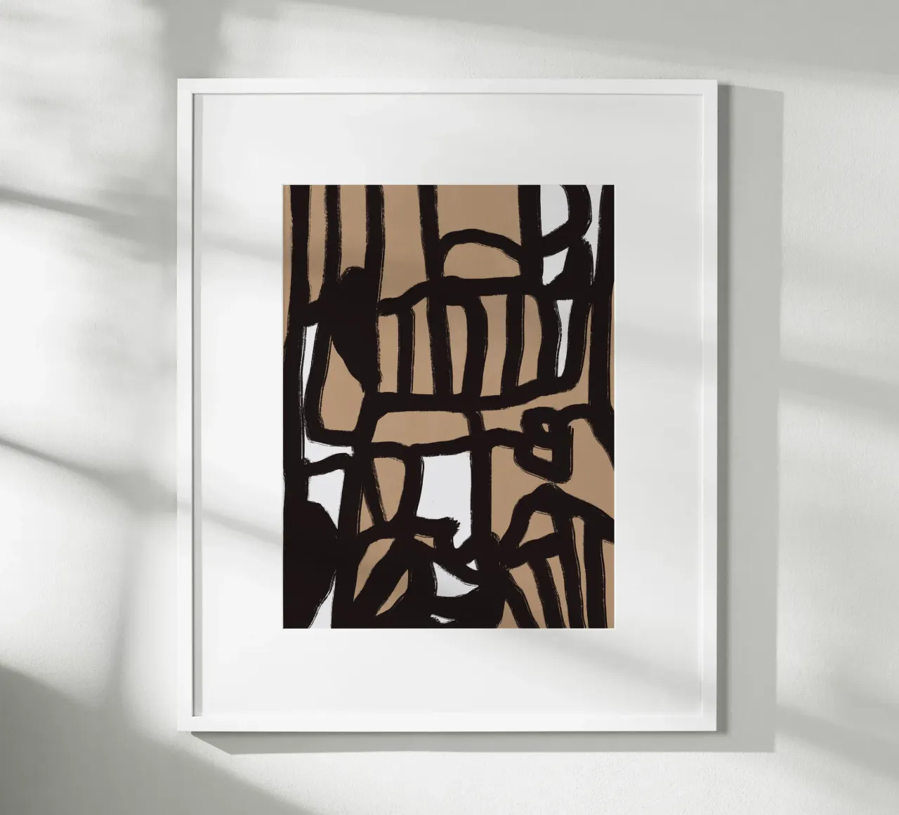 Linea astratta in grassetto 02 poster con telaio in alluminio da Little Dean