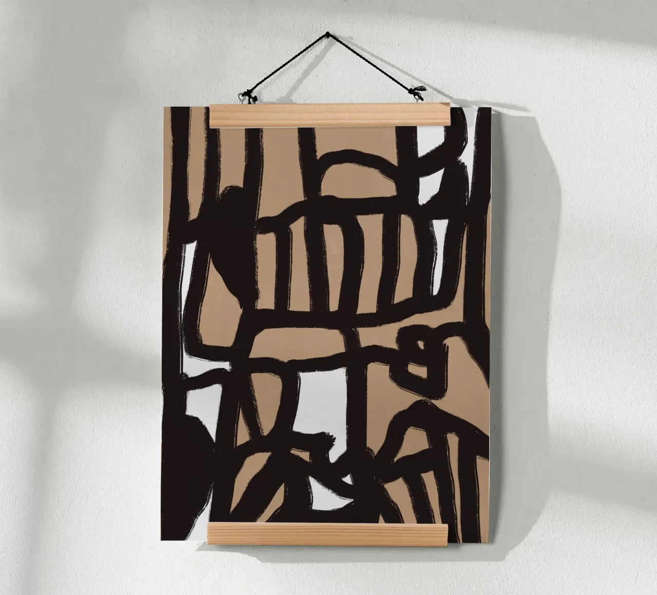 Linea astratta in grassetto 02 poster con telaio in alluminio da Little Dean