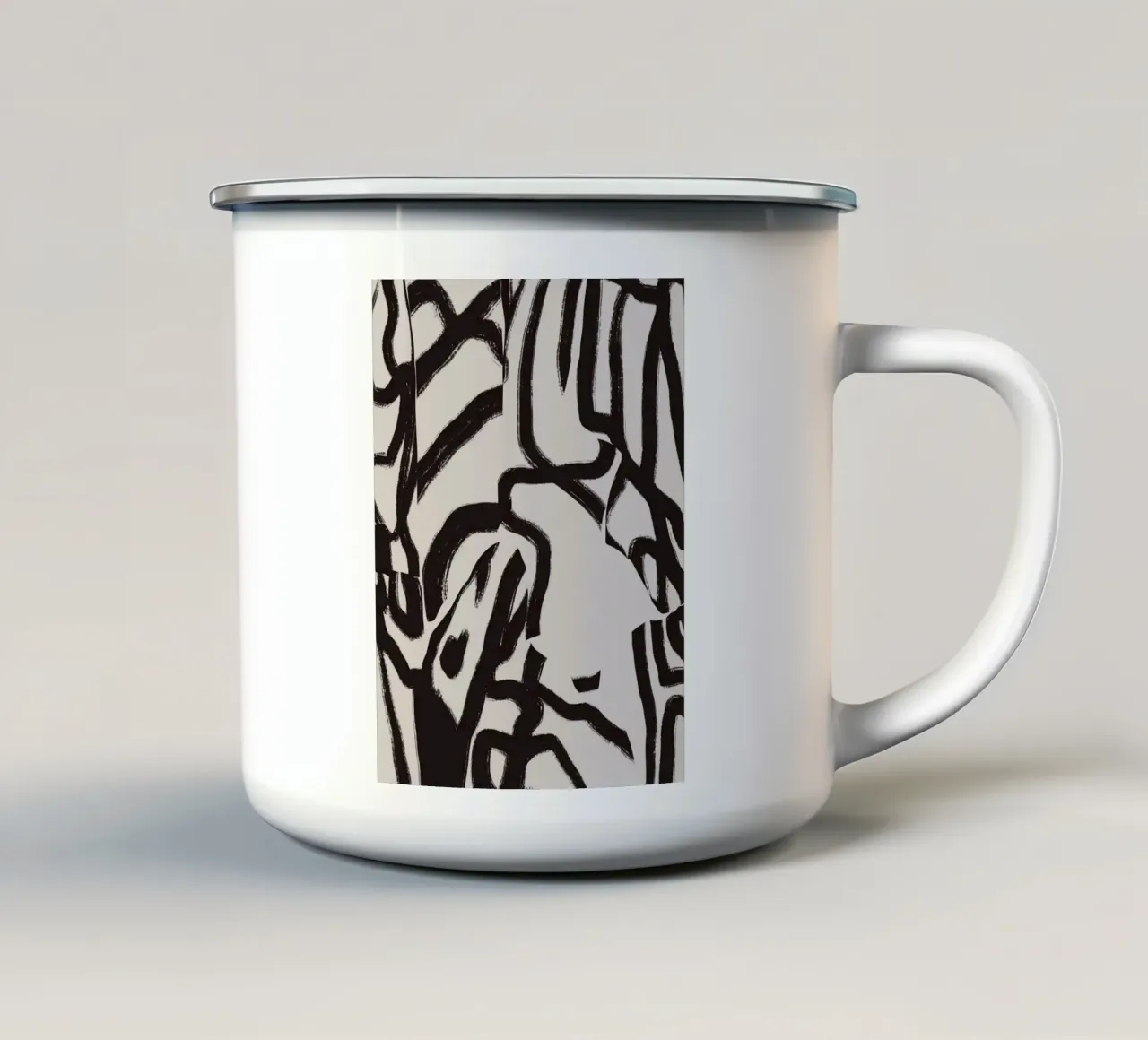 Linea astratta in grassetto 03 tazza in smalto da Little Dean