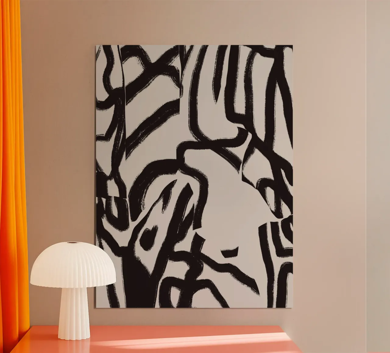 Linea astratta in grassetto 03 poster con telaio in alluminio da Little Dean