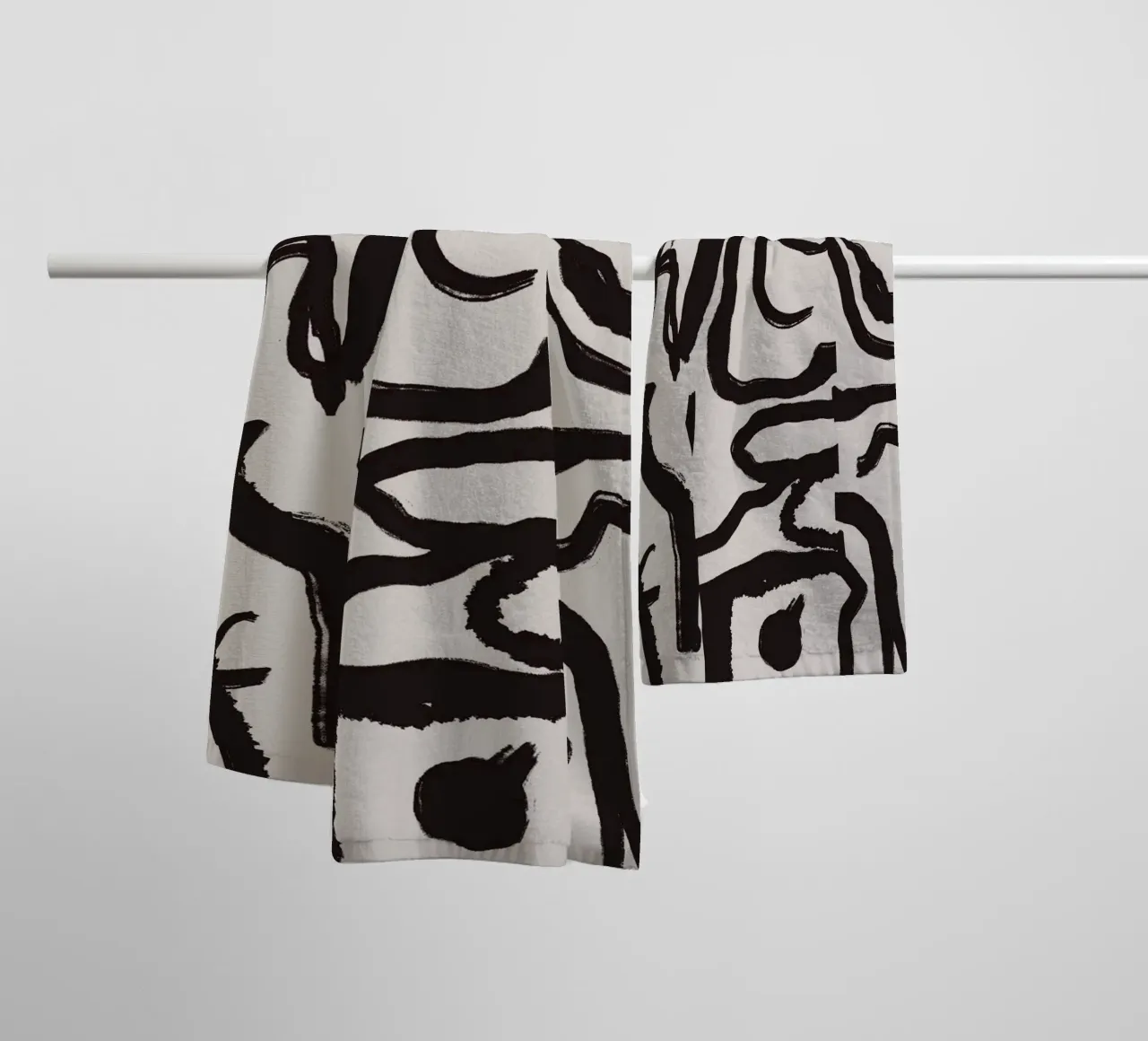 Bold line abstract 04 towel by Little Dean