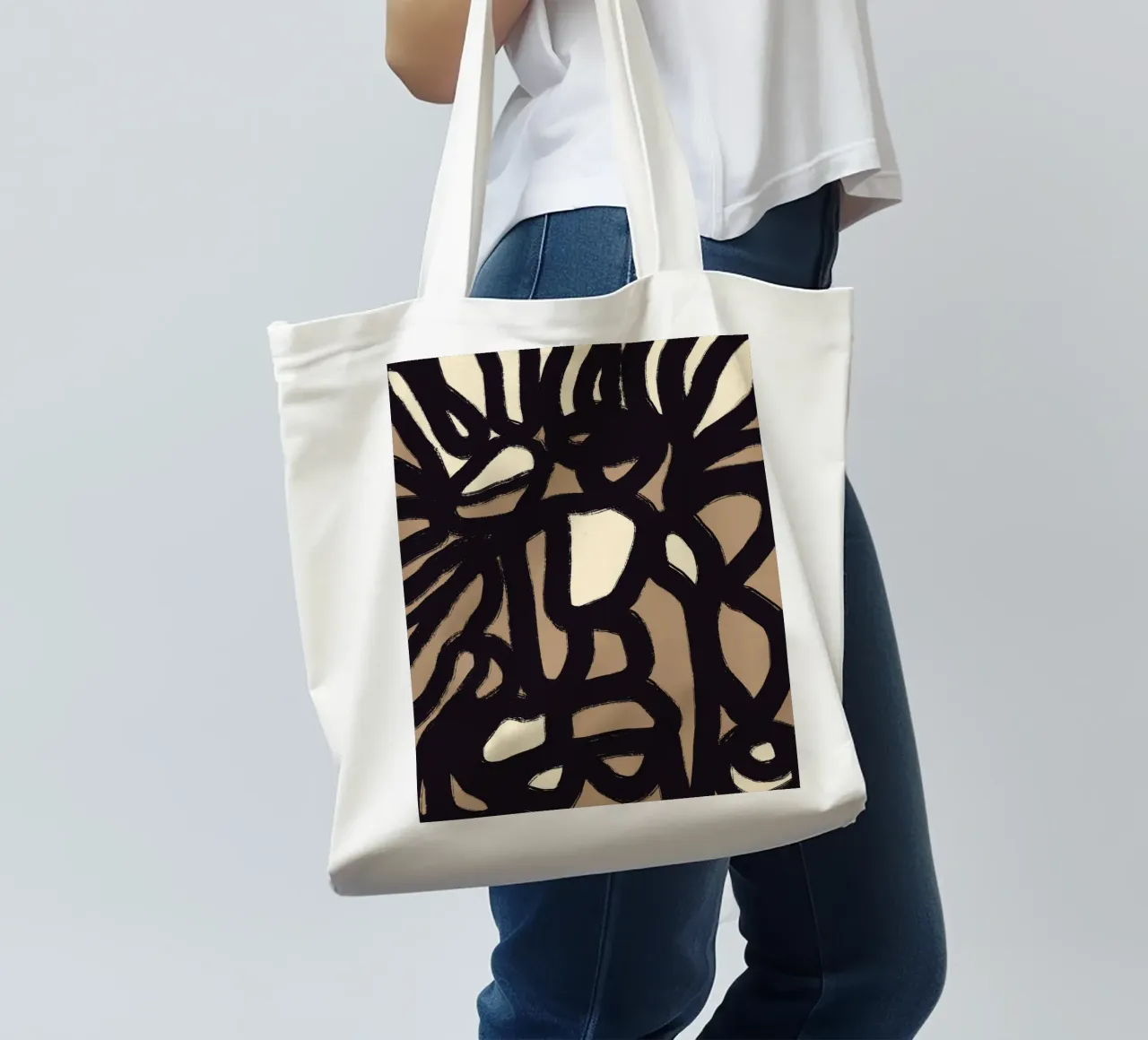 Linea astratta in grassetto 05 borsa in juta da Little Dean
