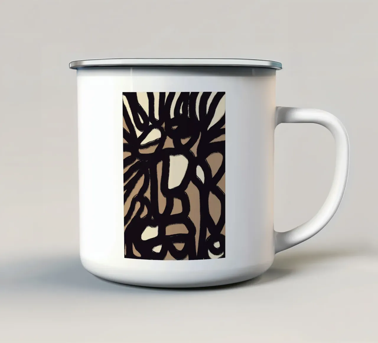 Linea astratta in grassetto 05 tazza in smalto da Little Dean