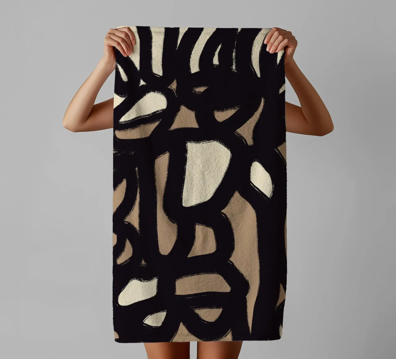 Bold line abstract 05 towel by Little Dean