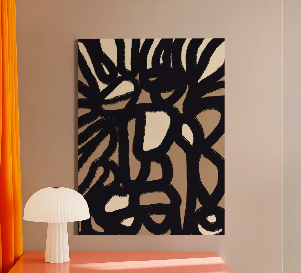 Bold line abstract 05 canvas with Floater frame by Little Dean