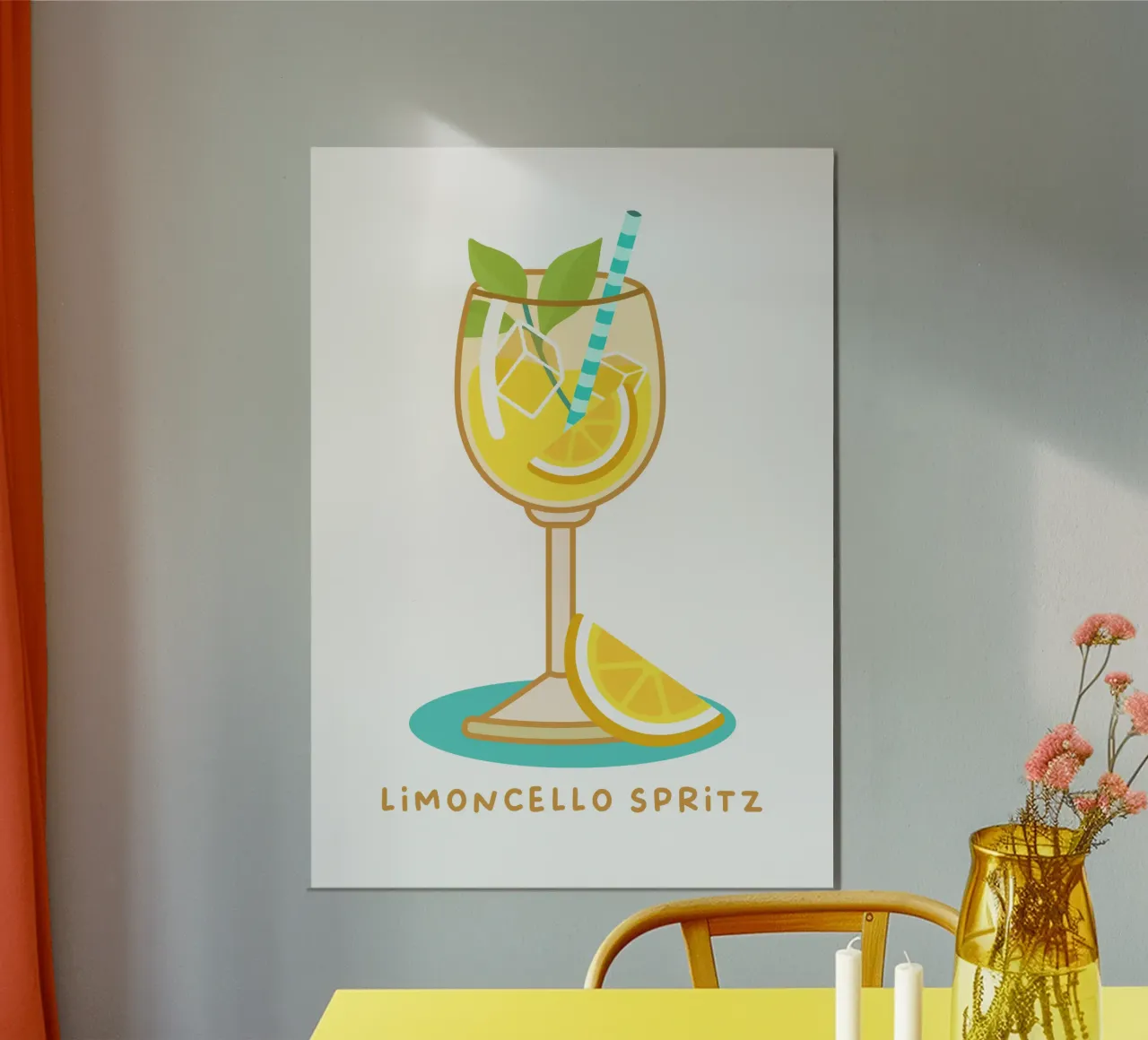 Limoncello Spritz poster con telaio in plastica da Ana Paniagua Design