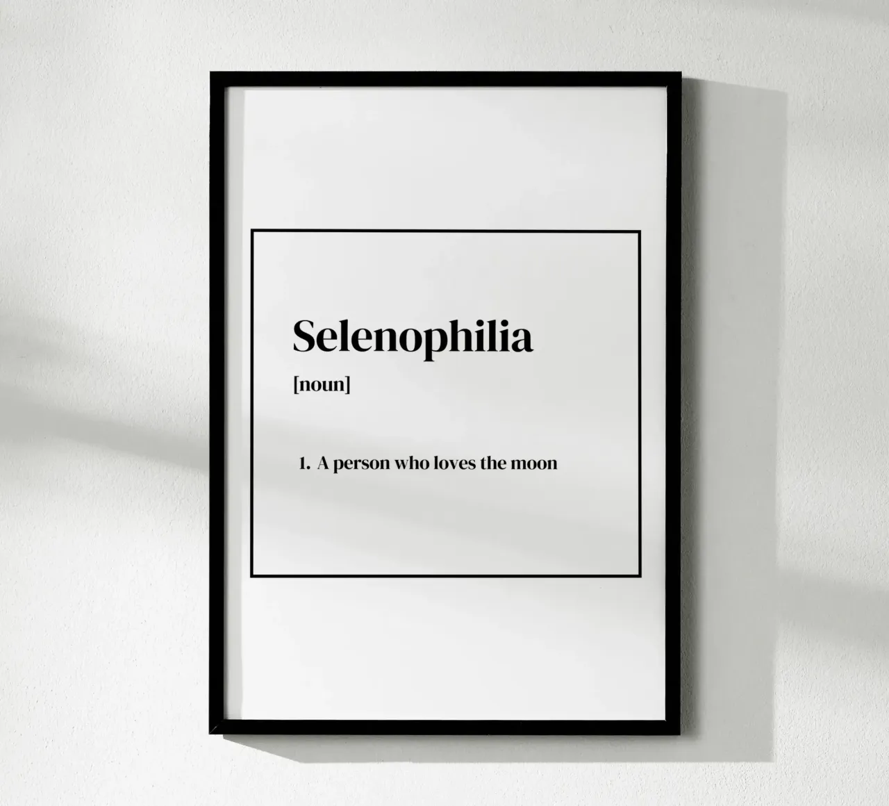 Selenofilia, l'amore per la luna poster con telaio in legno da morphinaeblue