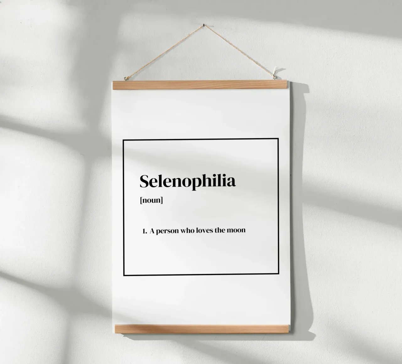 Selenofilia, l'amore per la luna poster con telaio in legno da morphinaeblue