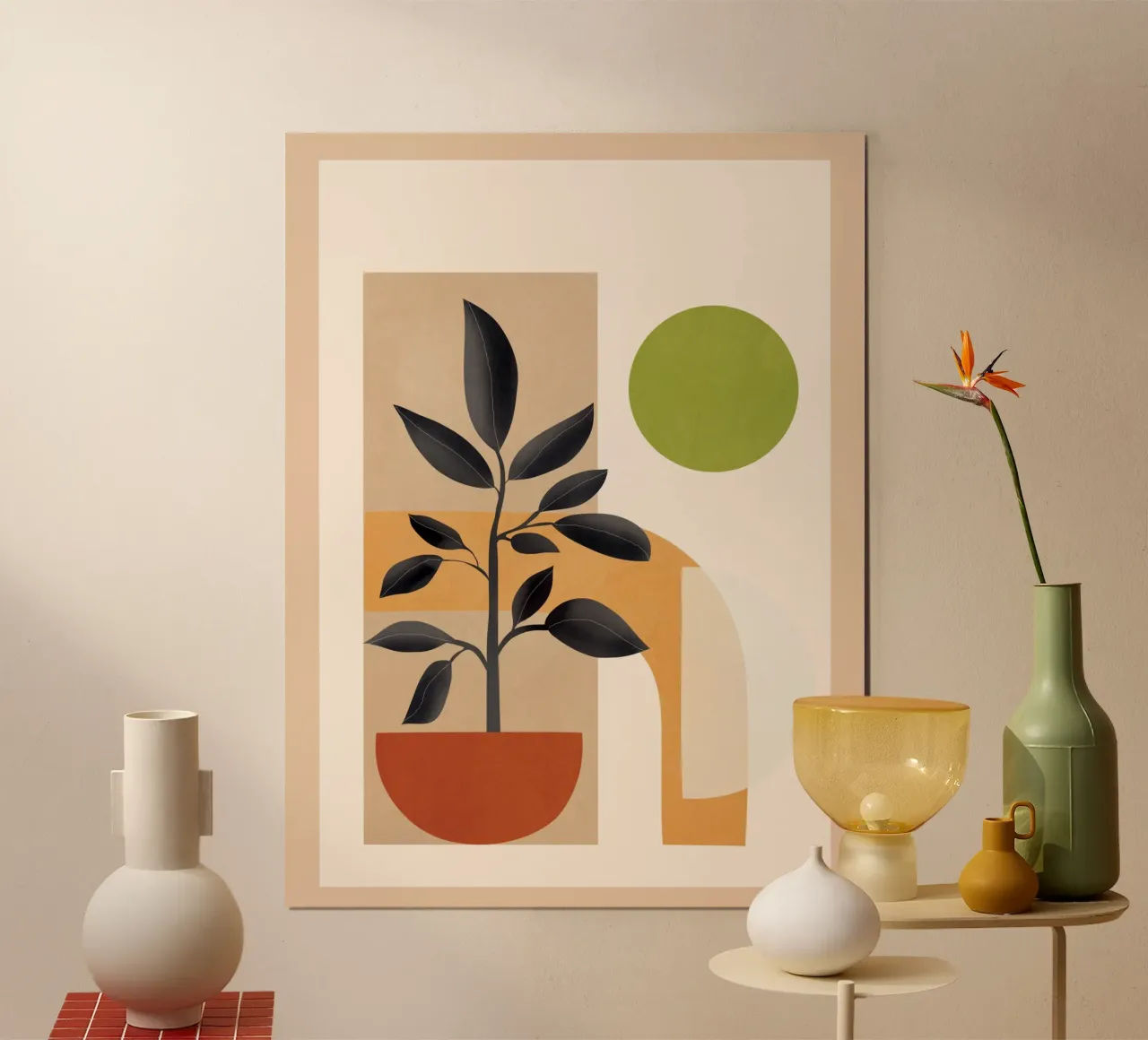 Soft Shapes XVI poster con telaio in legno da cityart