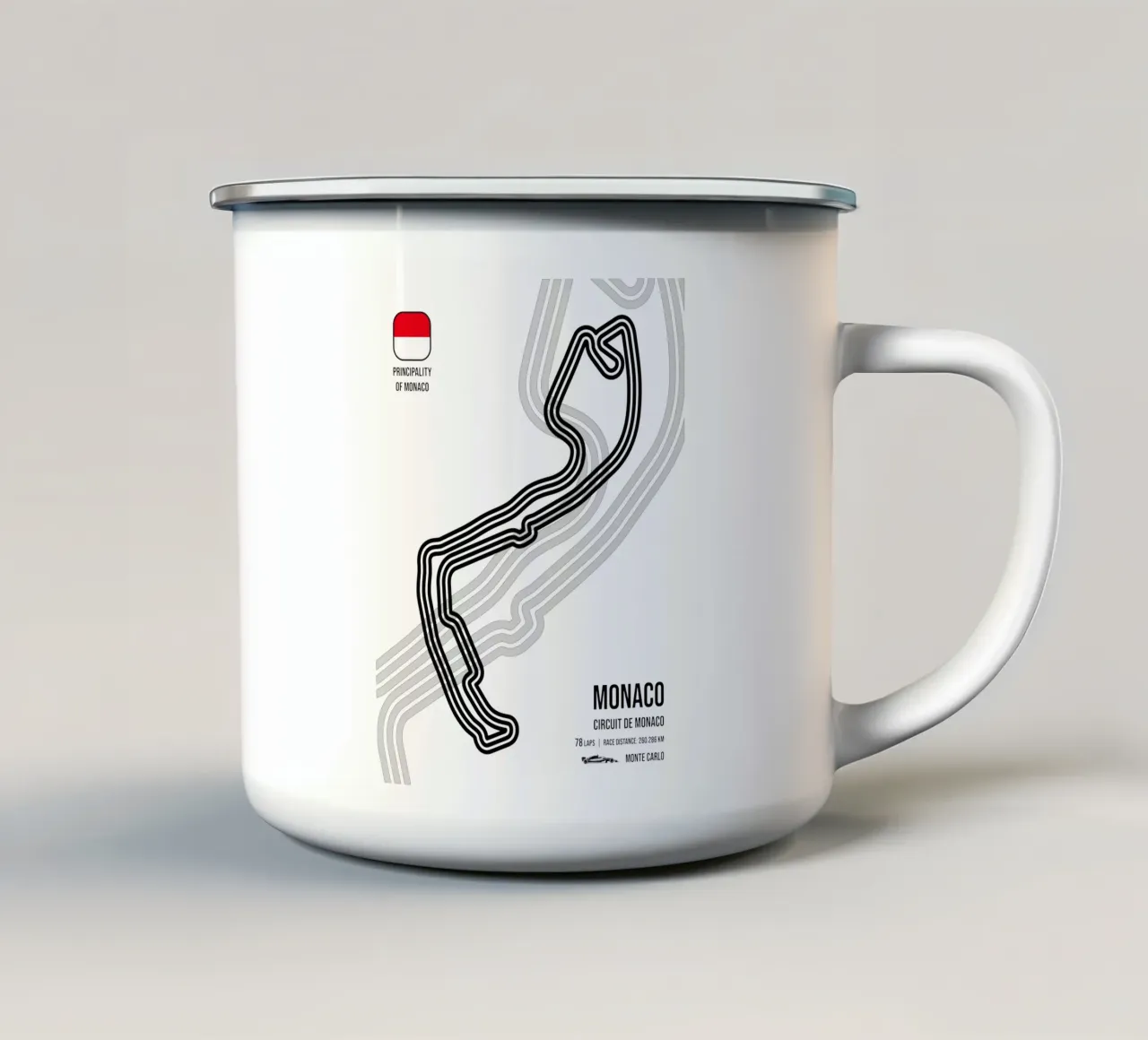 Monte Carlo Race Track tazza in smalto da Mariel Toigo