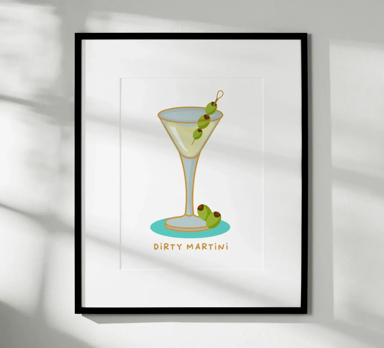 Martini sporco poster con telaio in plastica da Ana Paniagua Design