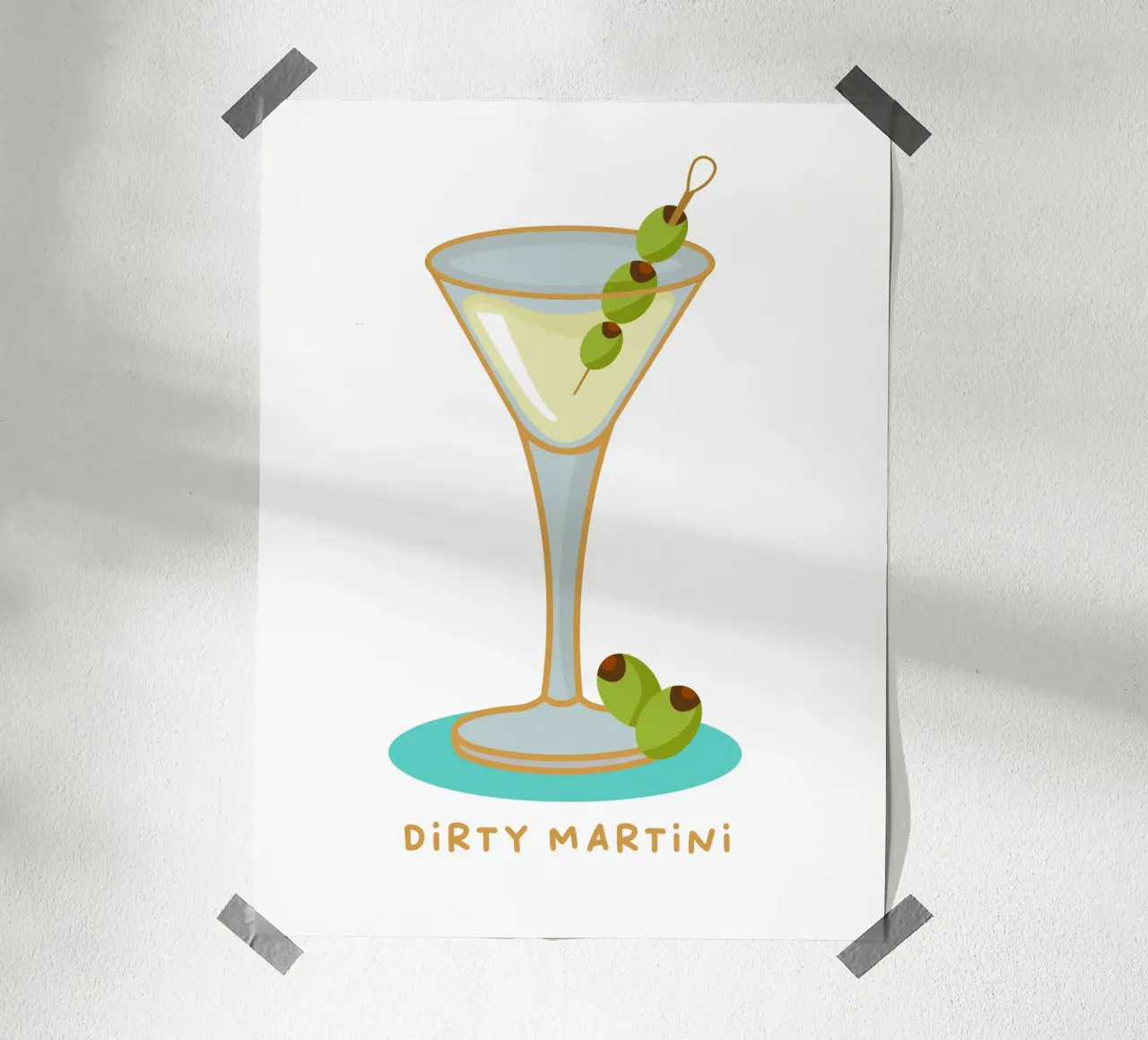 Martini sporco poster con telaio in plastica da Ana Paniagua Design
