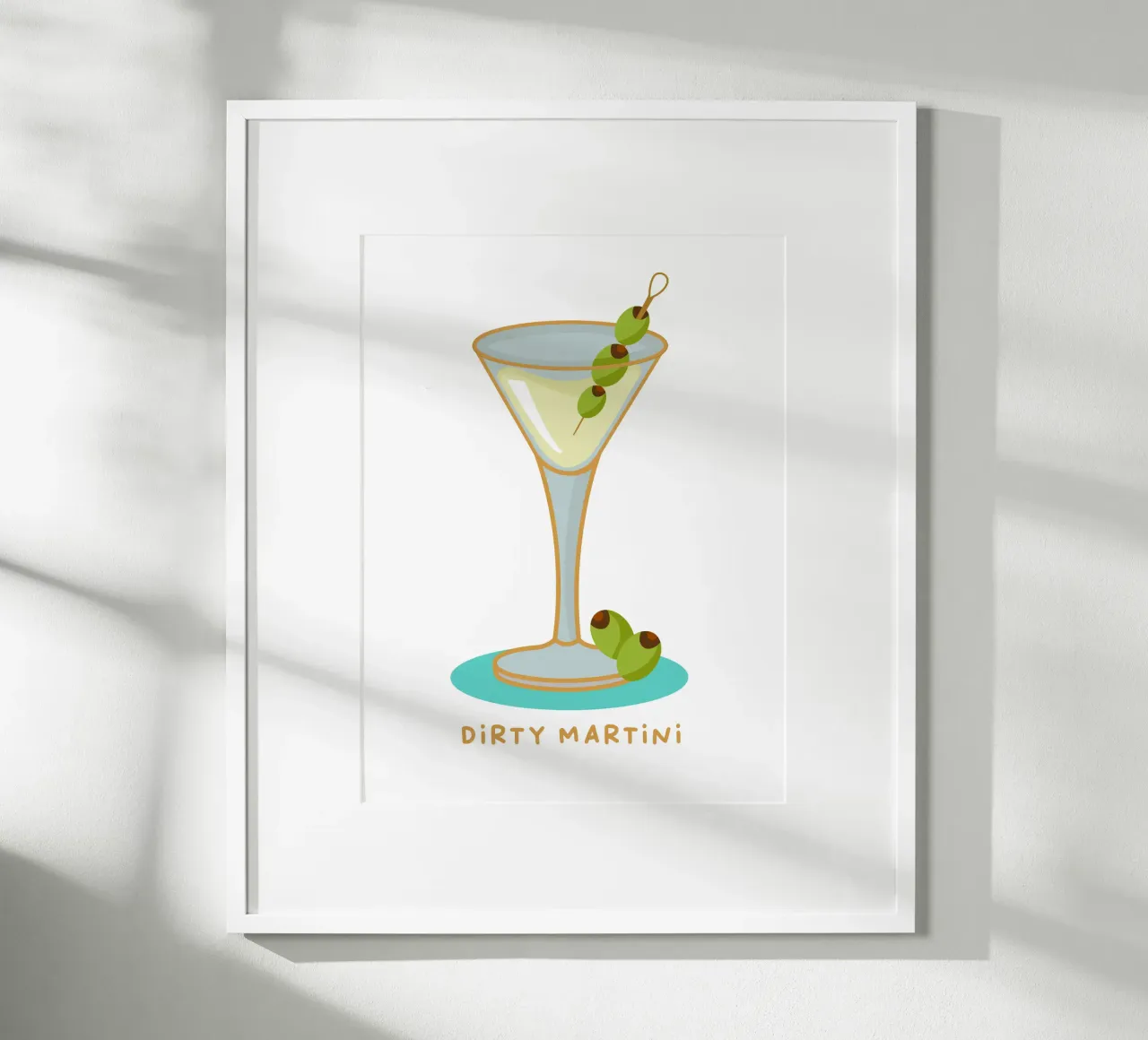 Martini sporco poster con telaio in plastica da Ana Paniagua Design