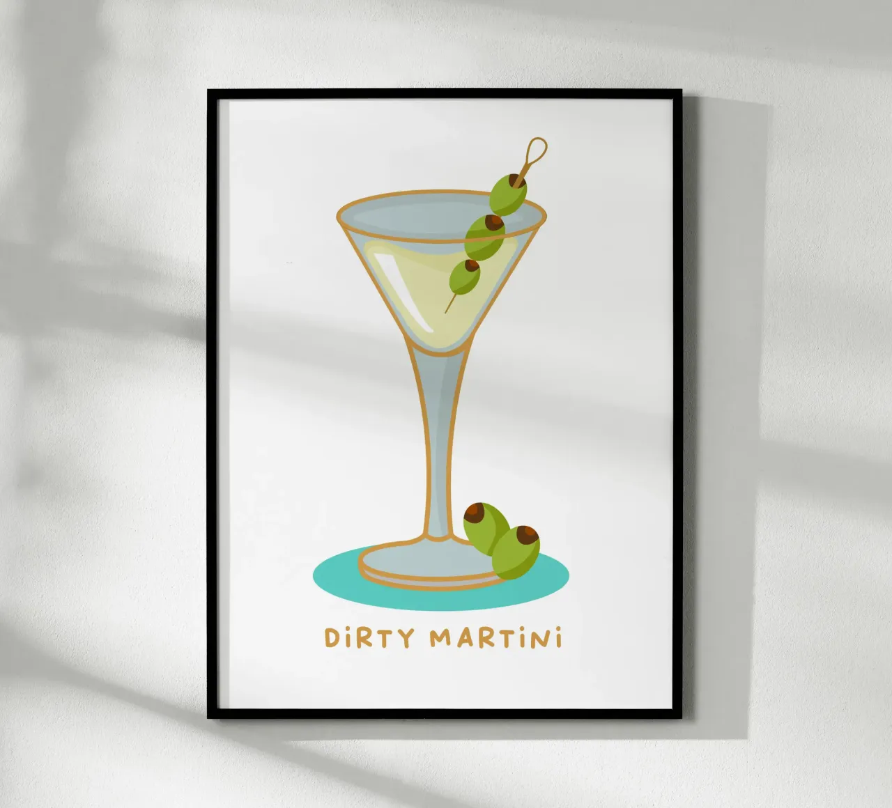 Martini sporco poster con telaio in plastica da Ana Paniagua Design