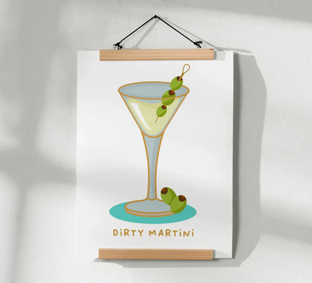 Martini sporco poster con telaio in plastica da Ana Paniagua Design