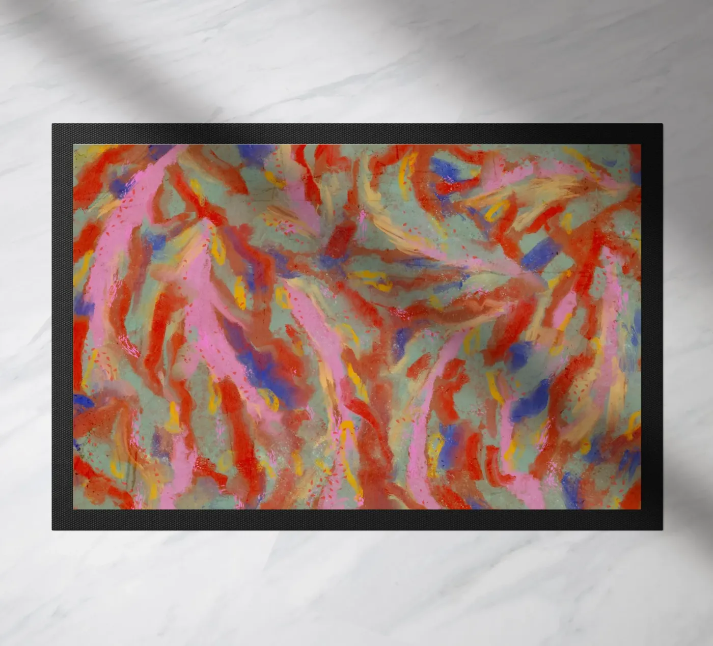 Red Flash Pattern doormat by treechild