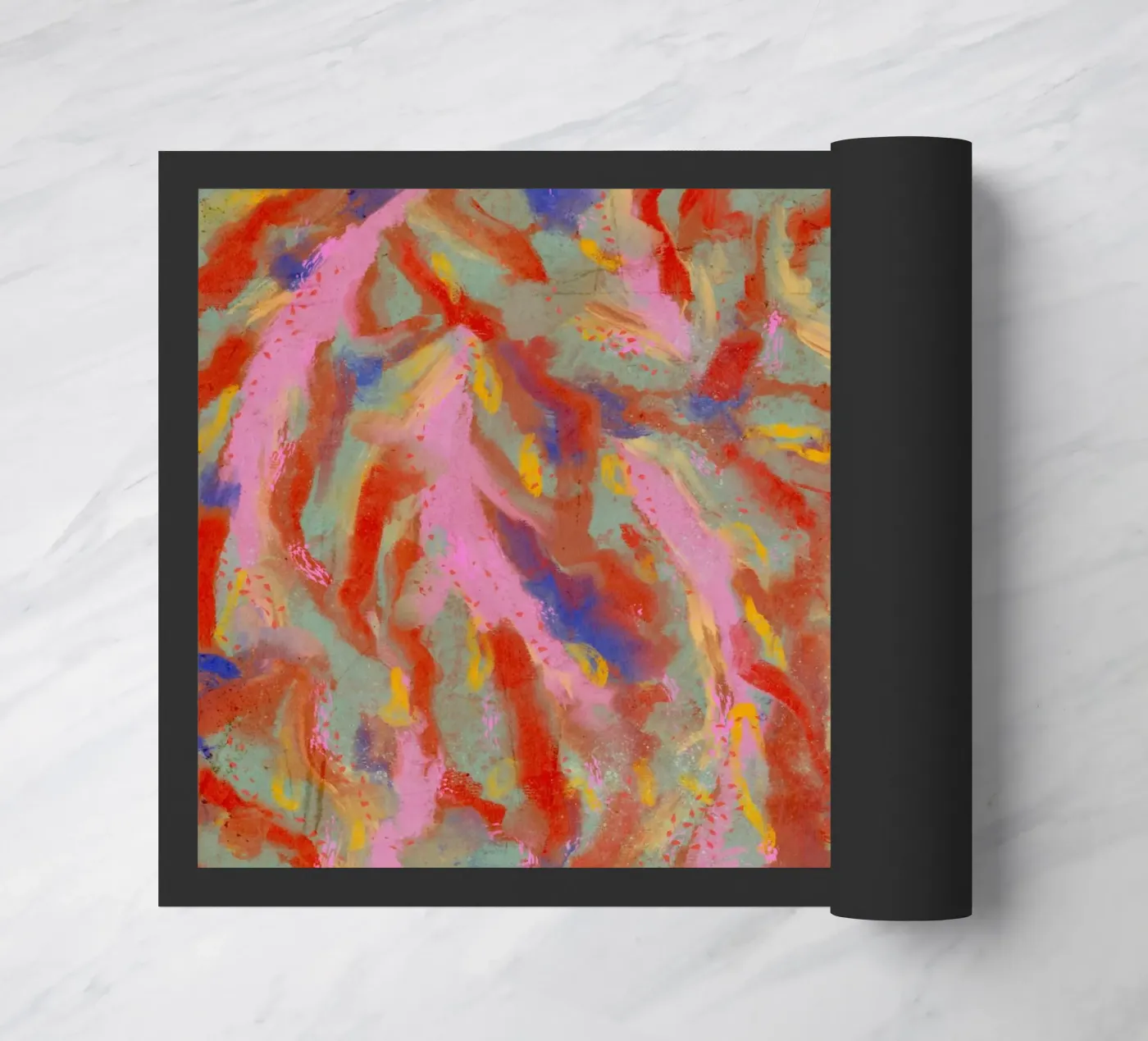 Red Flash Pattern doormat by treechild