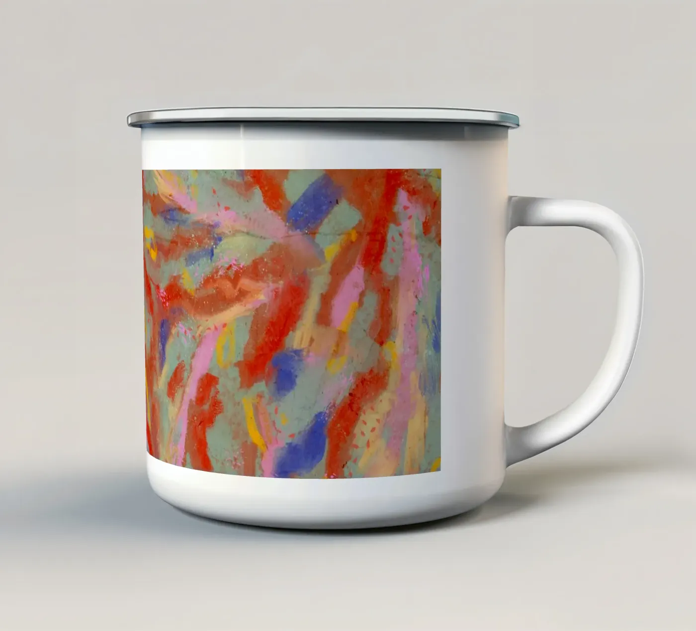 Red Flash Pattern enamel mug by treechild