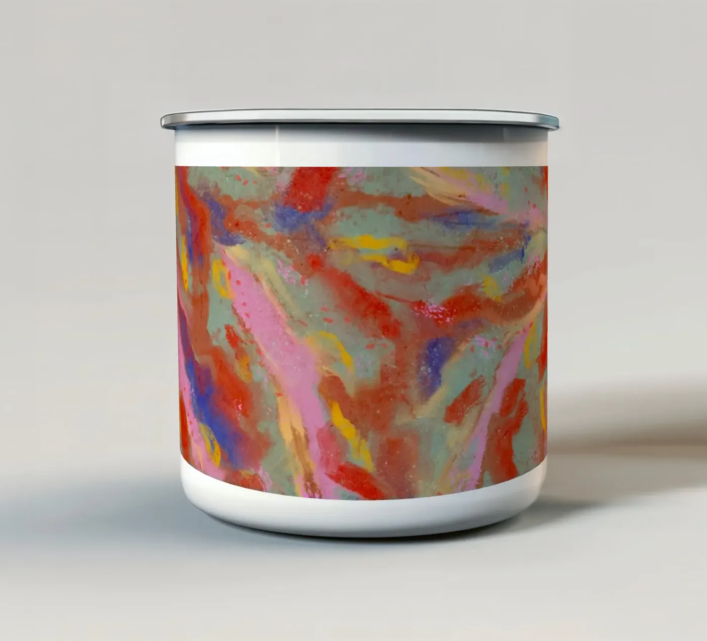 Red Flash Pattern enamel mug by treechild